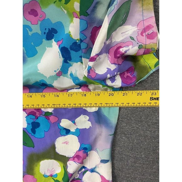 Diane Von‎ Furstenberg Silk Blouse Womens Large Colorful Floral Abstract Luxury - Picture 6 of 14
